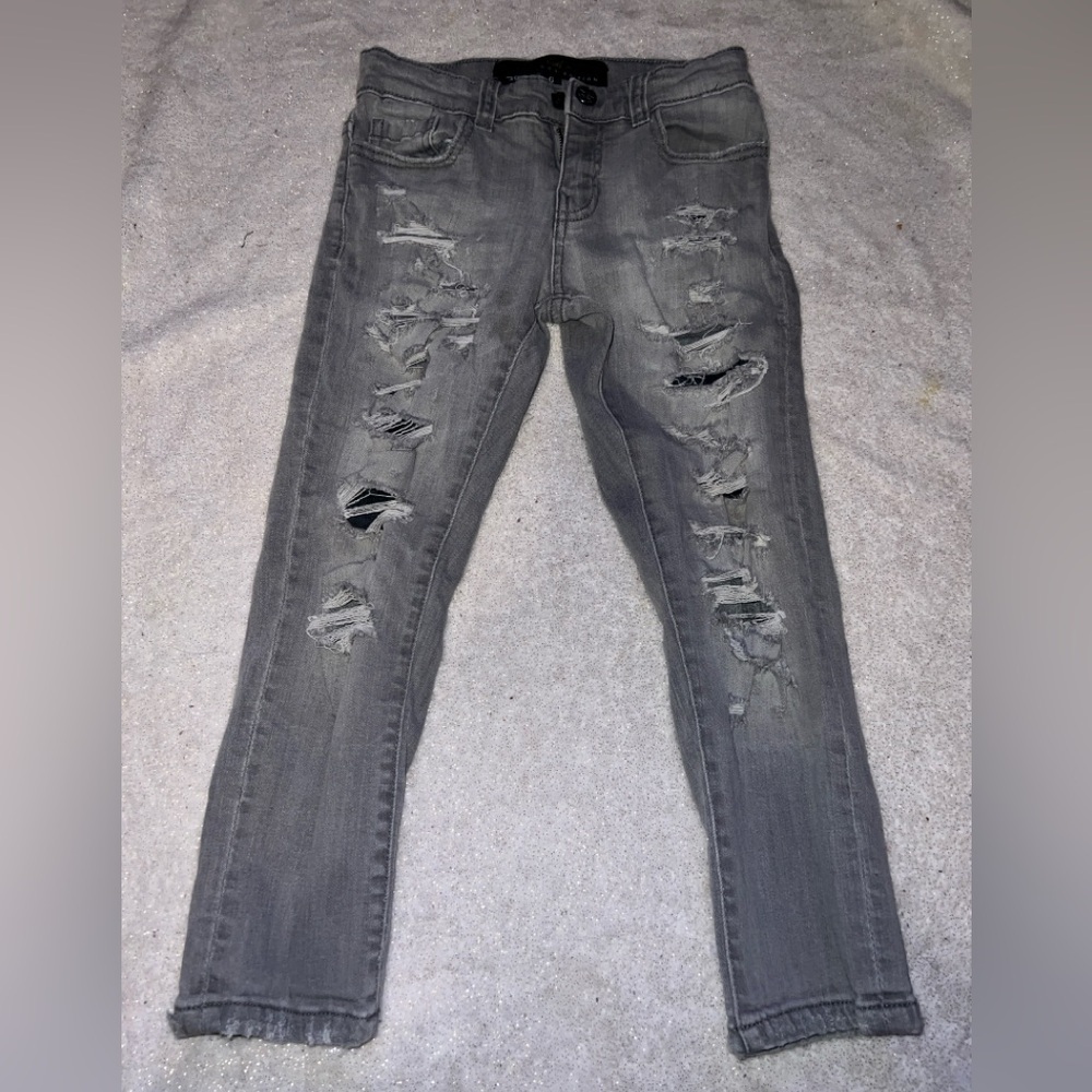Jordan Craig Boys Kids Legacy Edition Ripped Skinny Jeans | Size 6 | Gray |